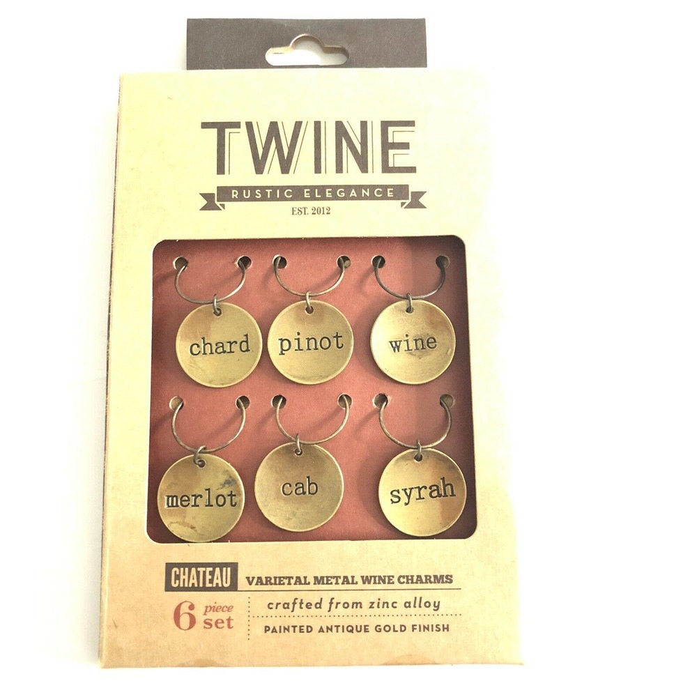 Twine Wine Charms gold Farmhouse Rustic